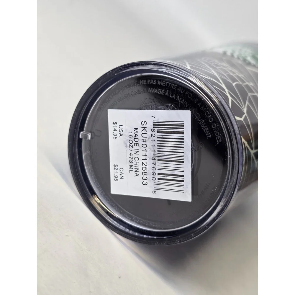 Starbucks Halloween 2021 Glow in the Dark Spider Web Cup 16oz Grande Tumbler New